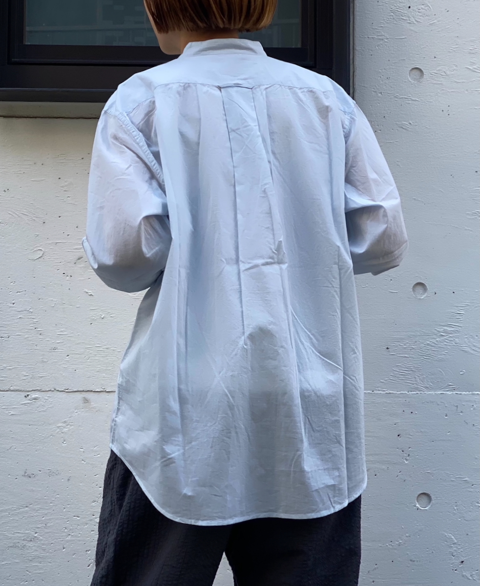 NVL2531CB(シャツ) 60s ORGANIC CAMBRIC BANDED COLLAR L/SL OVERSIZED SHIRT