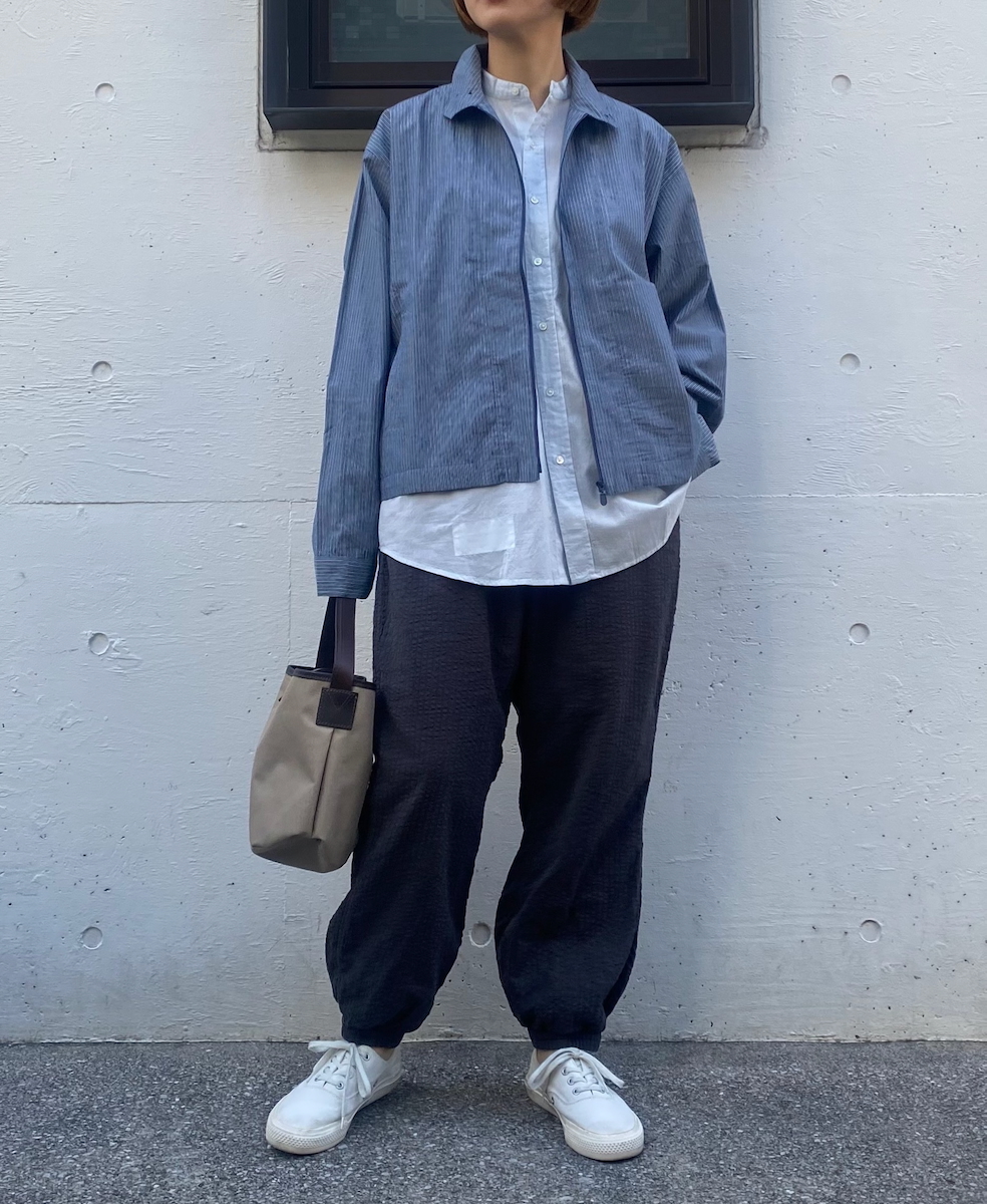NVL2531CB(シャツ) 60s ORGANIC CAMBRIC BANDED COLLAR L/SL OVERSIZED SHIRT
