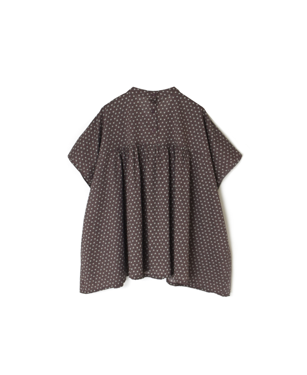NSL25102(シャツ) 80s COTTON VOILE SMALL FLOWER PRINT BACK OPENING STAND COLLAR SHIRT