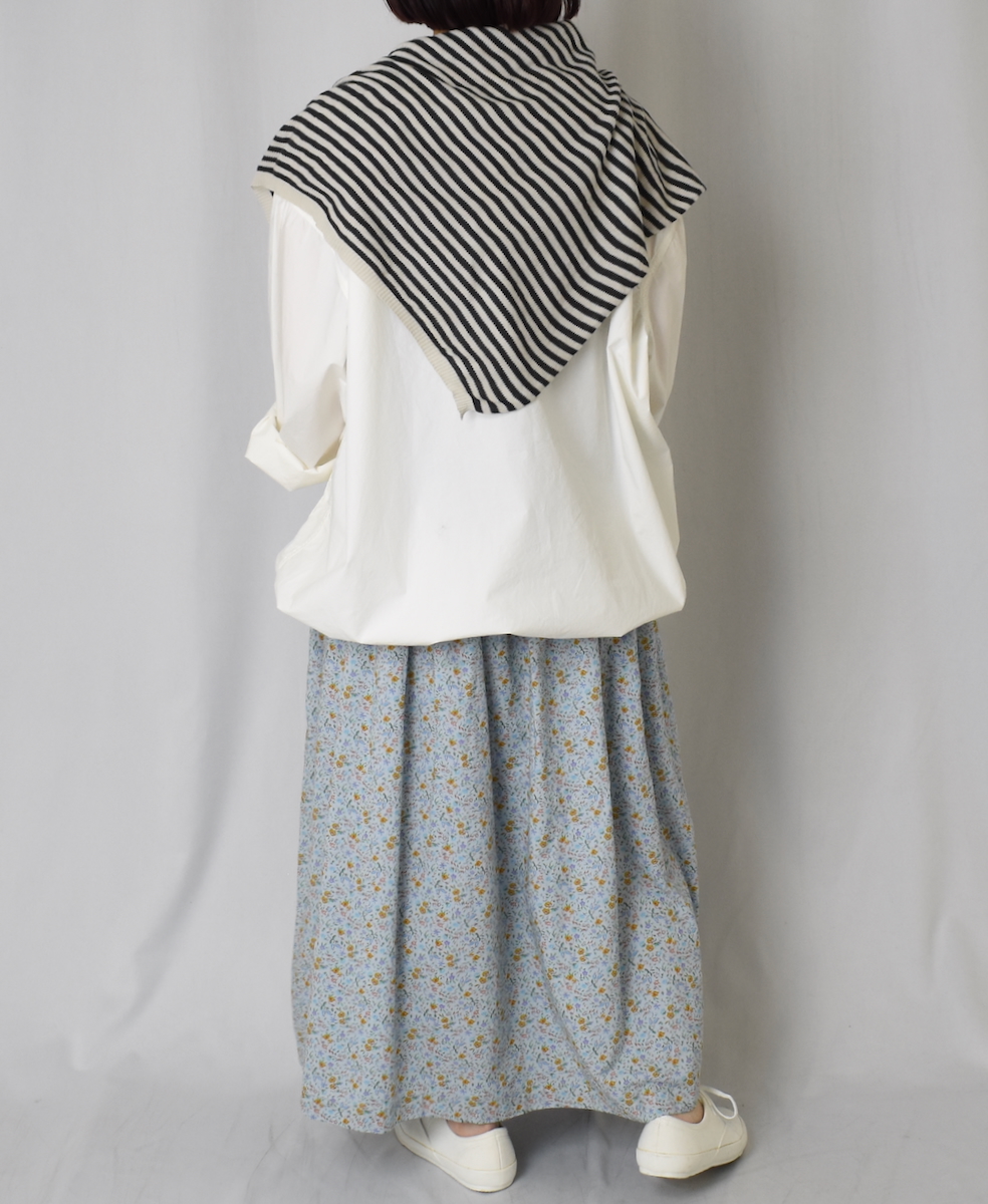 INAM2515FD(スカート) COTTON FLOWER PRINT GATHERED EASY SKIRT WITH LINING