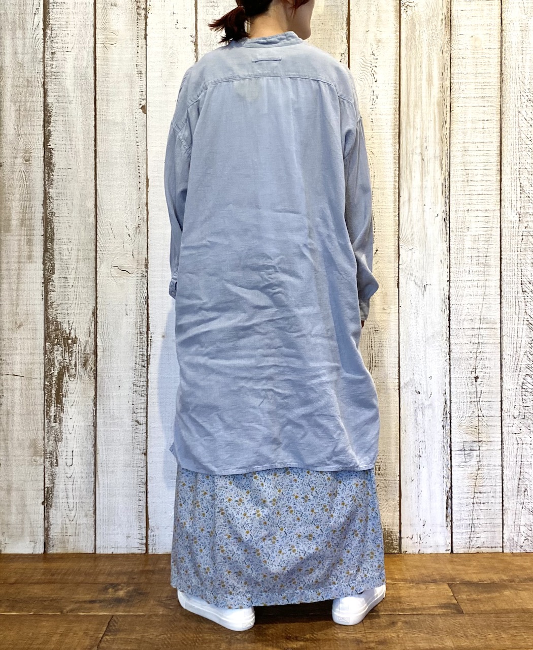 INAM2515FD(スカート) COTTON FLOWER PRINT GATHERED EASY SKIRT WITH LINING