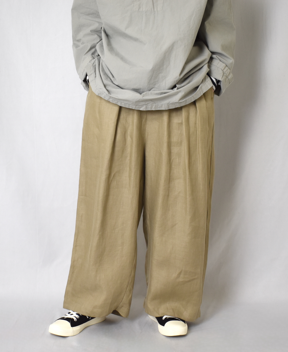●GNMDS2502NLT(パンツ) LINEN TWILL 2TUCK WIDE EASY PANTS