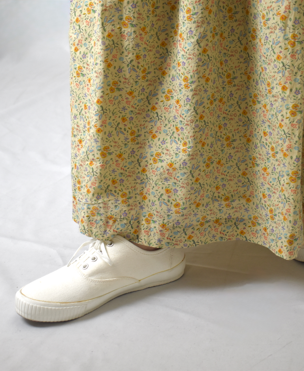INAM2515FD(スカート) COTTON FLOWER PRINT GATHERED EASY SKIRT WITH LINING