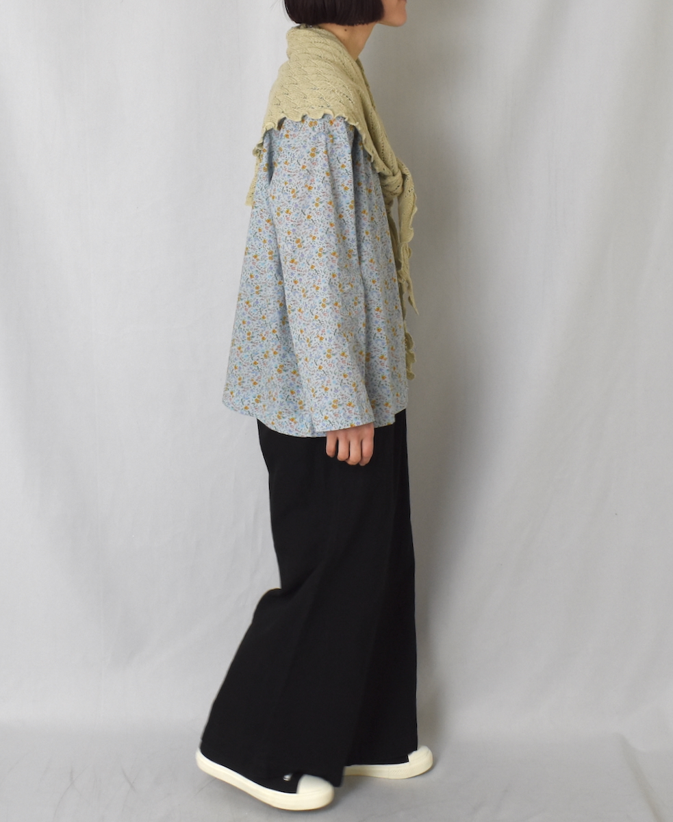 INAM2513FD(スモック) COTTON FLOWER PRINT UTILITY BOAT NECK SMOCK