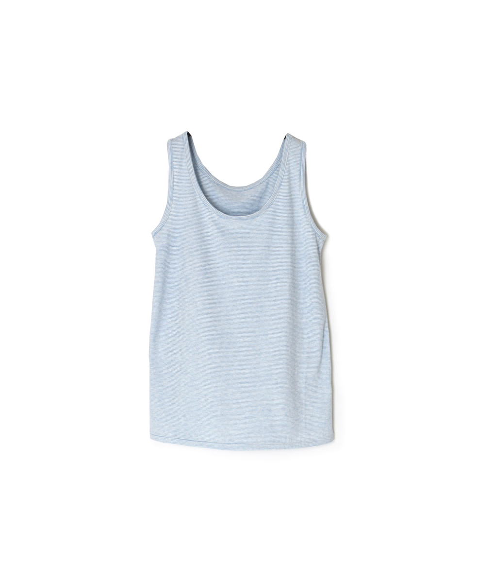 GNMDS24012(ノースリーブ) 40/1SZ SINGLE JERSEY STRIPE U-NECK 2WAY TANK TOP