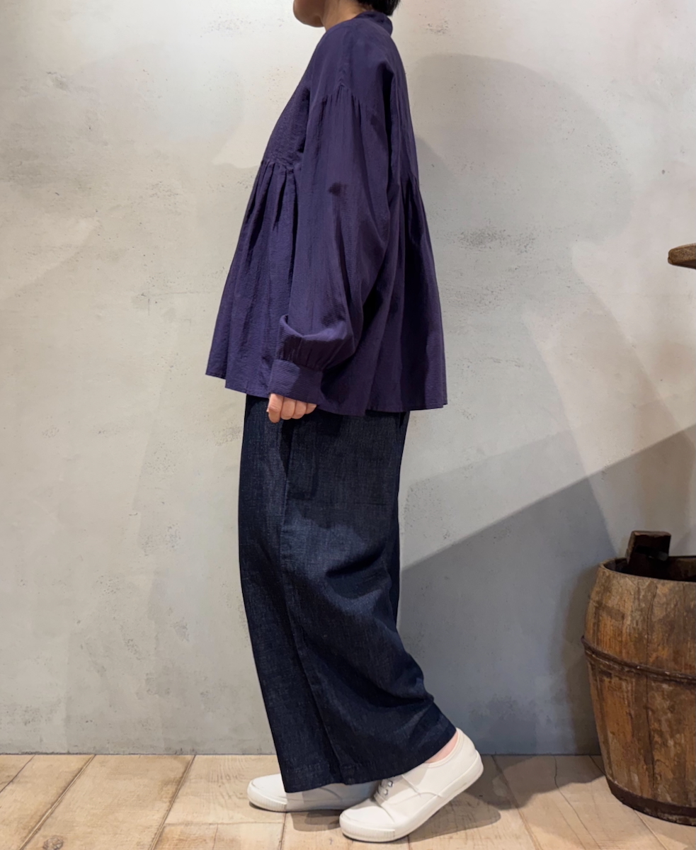 GNMDS2102CL (パンツ) 5.1oz WASHED COTTON / LINEN DENIM EASY WIDE PANTS
