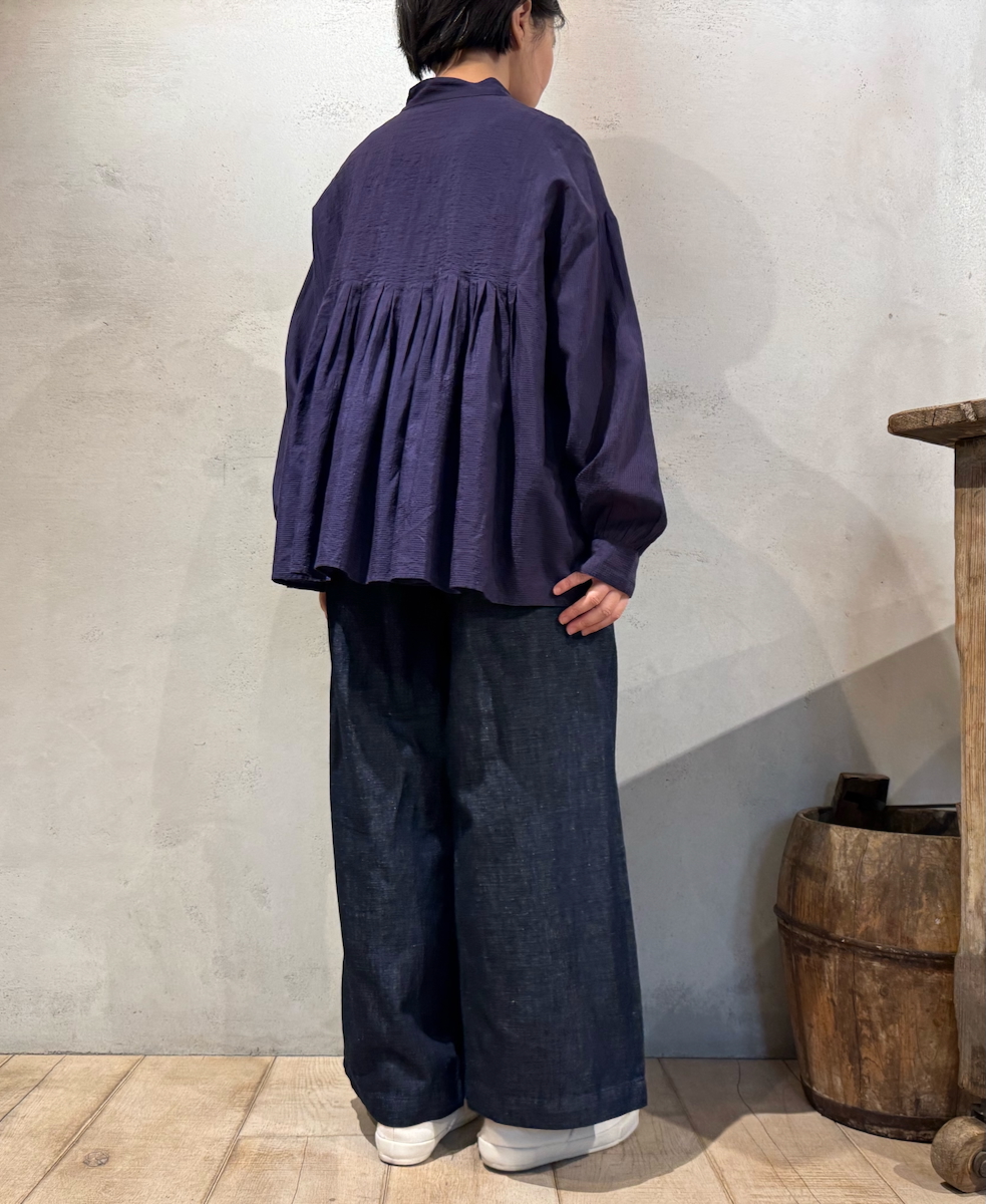 GNMDS2102CL (パンツ) 5.1oz WASHED COTTON / LINEN DENIM EASY WIDE PANTS