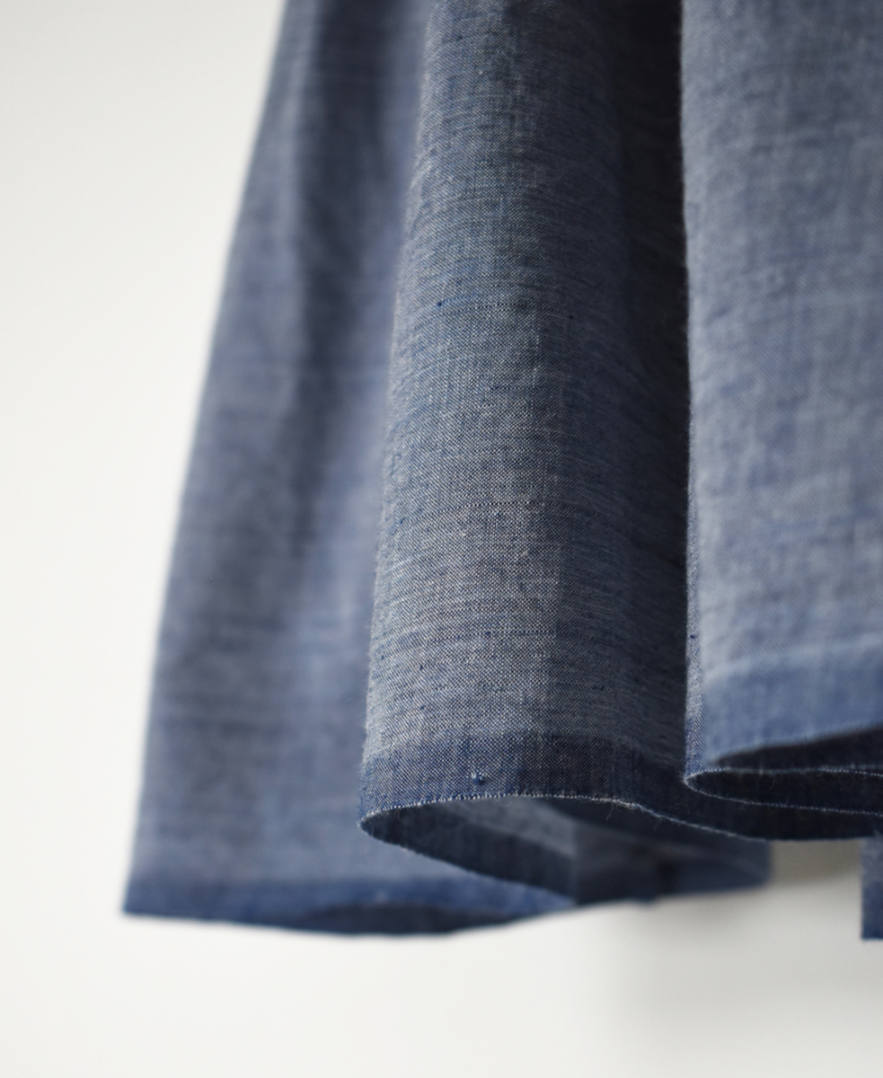 INMDS25065(シャツ) HANDWOVEN YARN DYE NATURAL INDIGO CHAMBRAY FRILL CACHE COEUR