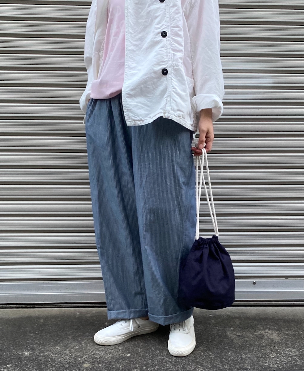 NVL2523(パンツ) POPLIN STRIPE EASY PANTS