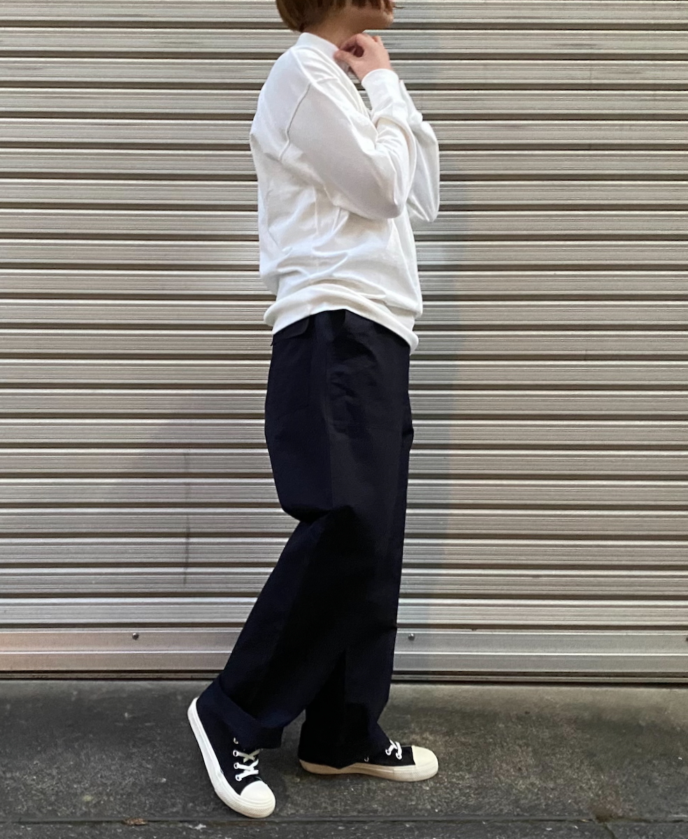GNAM2401 (Tシャツ) SINGLE JERSEY MOCK-NECK LONG SLEEVE T-SHIRT