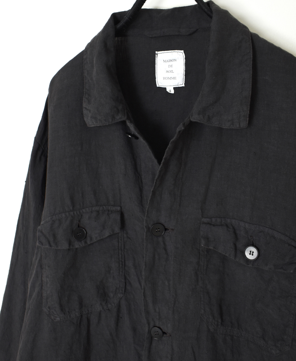 IMDSH2531LPD(ジャケット) 60s LINEN PLAIN(OVERDYE) WORK JACKET