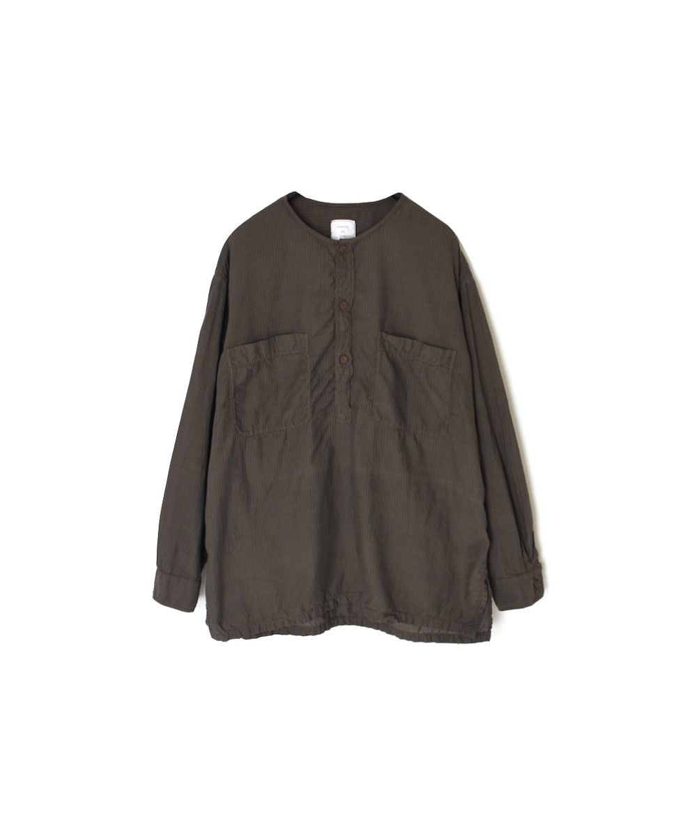 IMDSH2511CSD(シャツ) HANDWOVEN COTTON STRIPE(OVERDYE)  MDS PULLOVER SHIRT