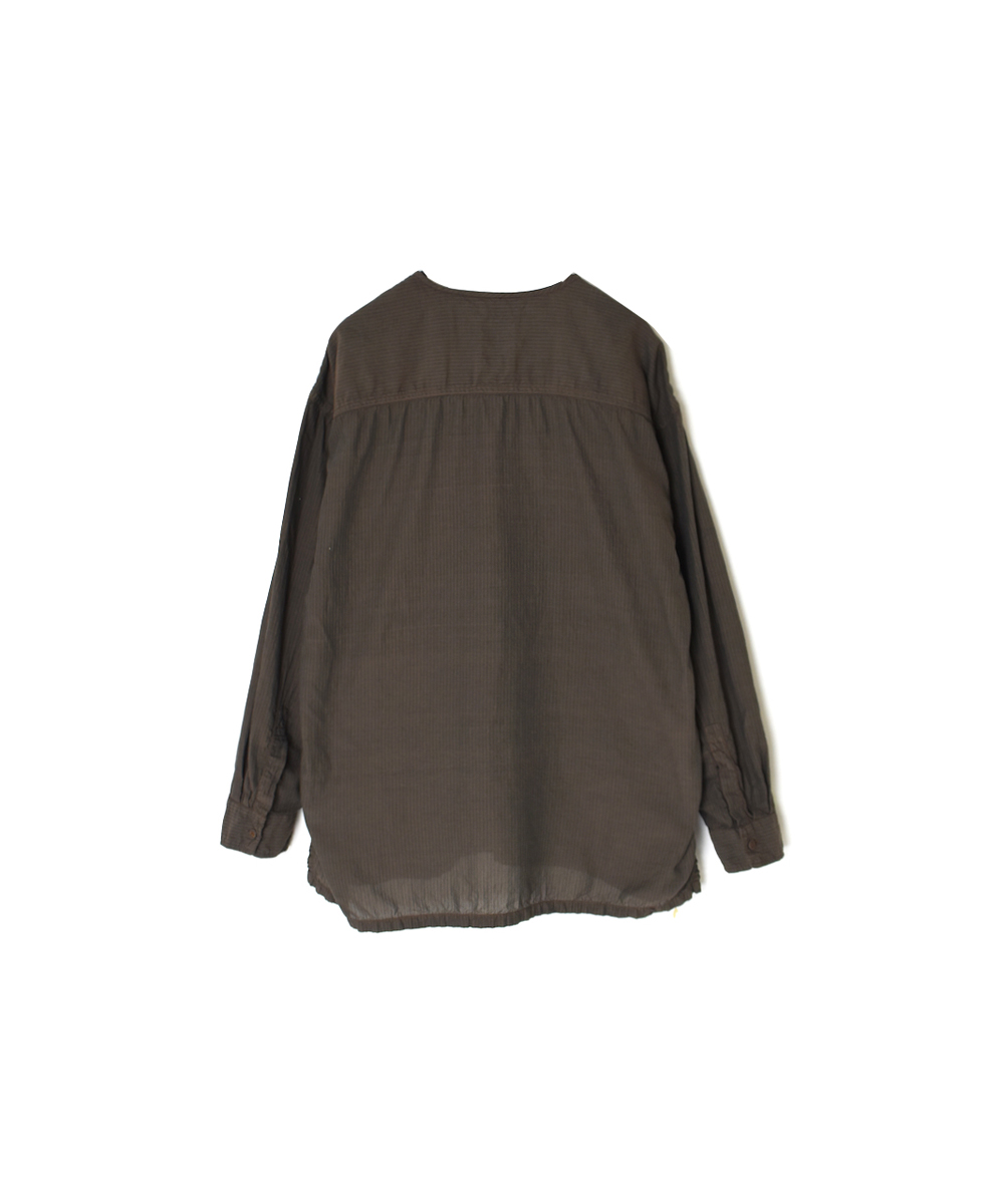 IMDSH2511CSD(シャツ) HANDWOVEN COTTON STRIPE(OVERDYE)  MDS PULLOVER SHIRT