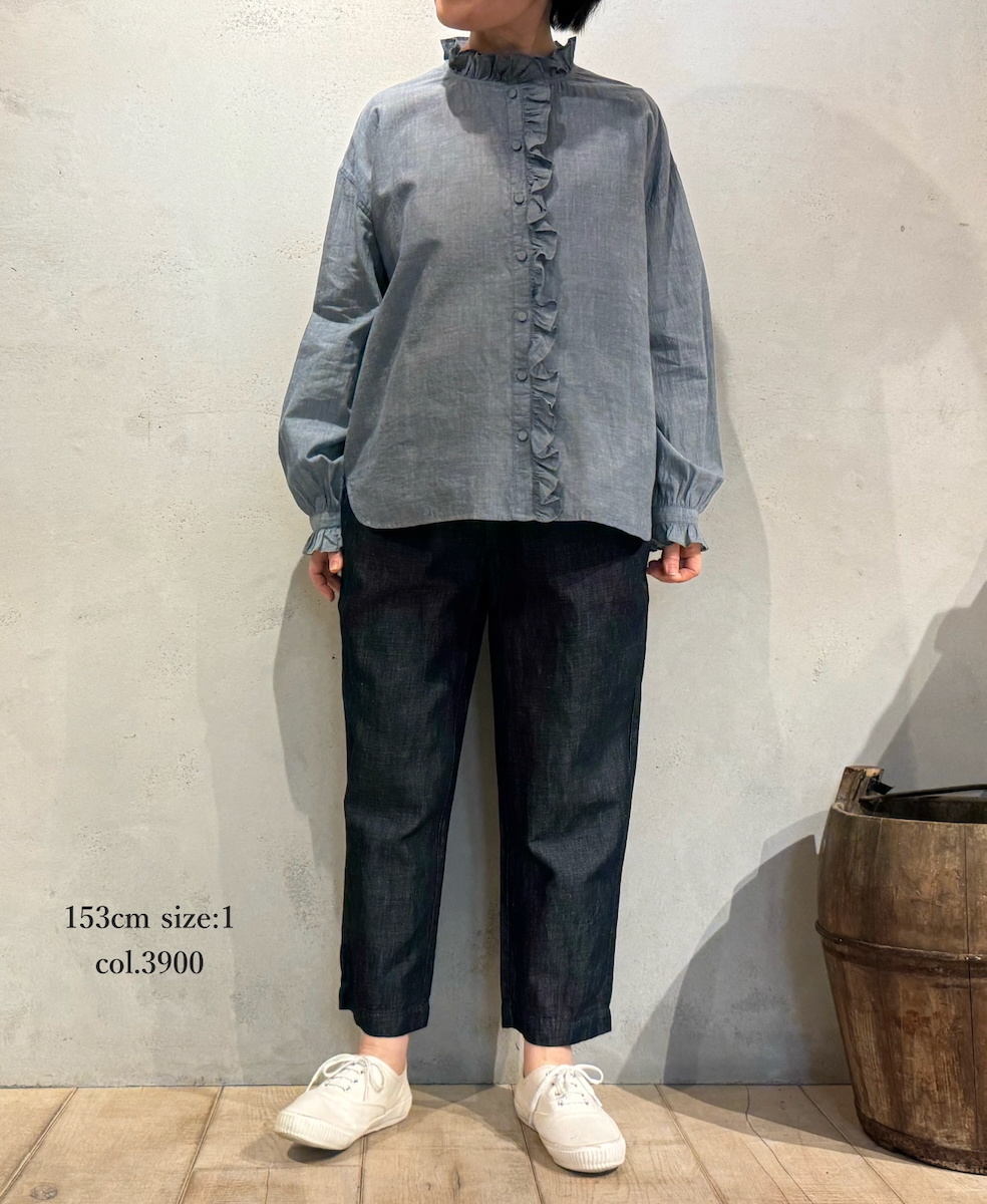GNMDS2101CL (パンツ) 5.1oz WASHED COTTON / LINEN DENIM EASY TAPERED PANTS