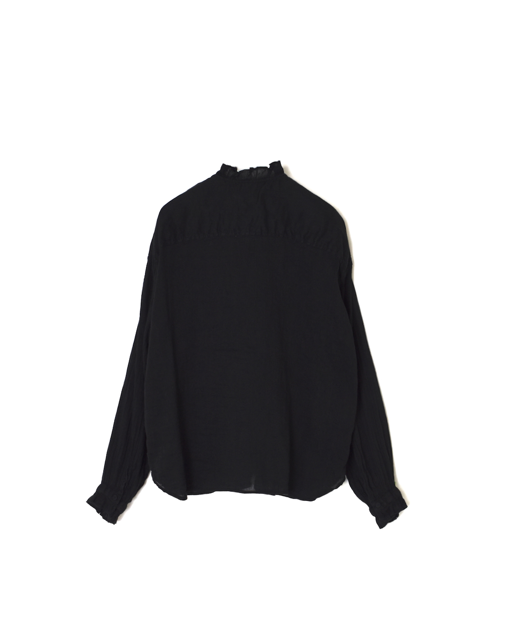INMDS25013D(シャツ) AUTO LOOM COTTON/LINEN PLAIN(OVERDYE) FRILL COLLAR SHIRT