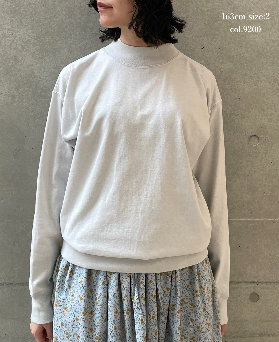 GNAM2401 (Tシャツ) SINGLE JERSEY MOCK-NECK LONG SLEEVE T-SHIRT