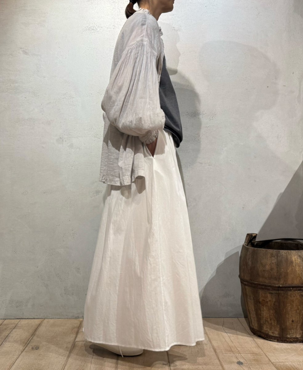 NMDS25205(キュロット) 60s ORGANIC CAMBRIC GATHERED CULOTTES