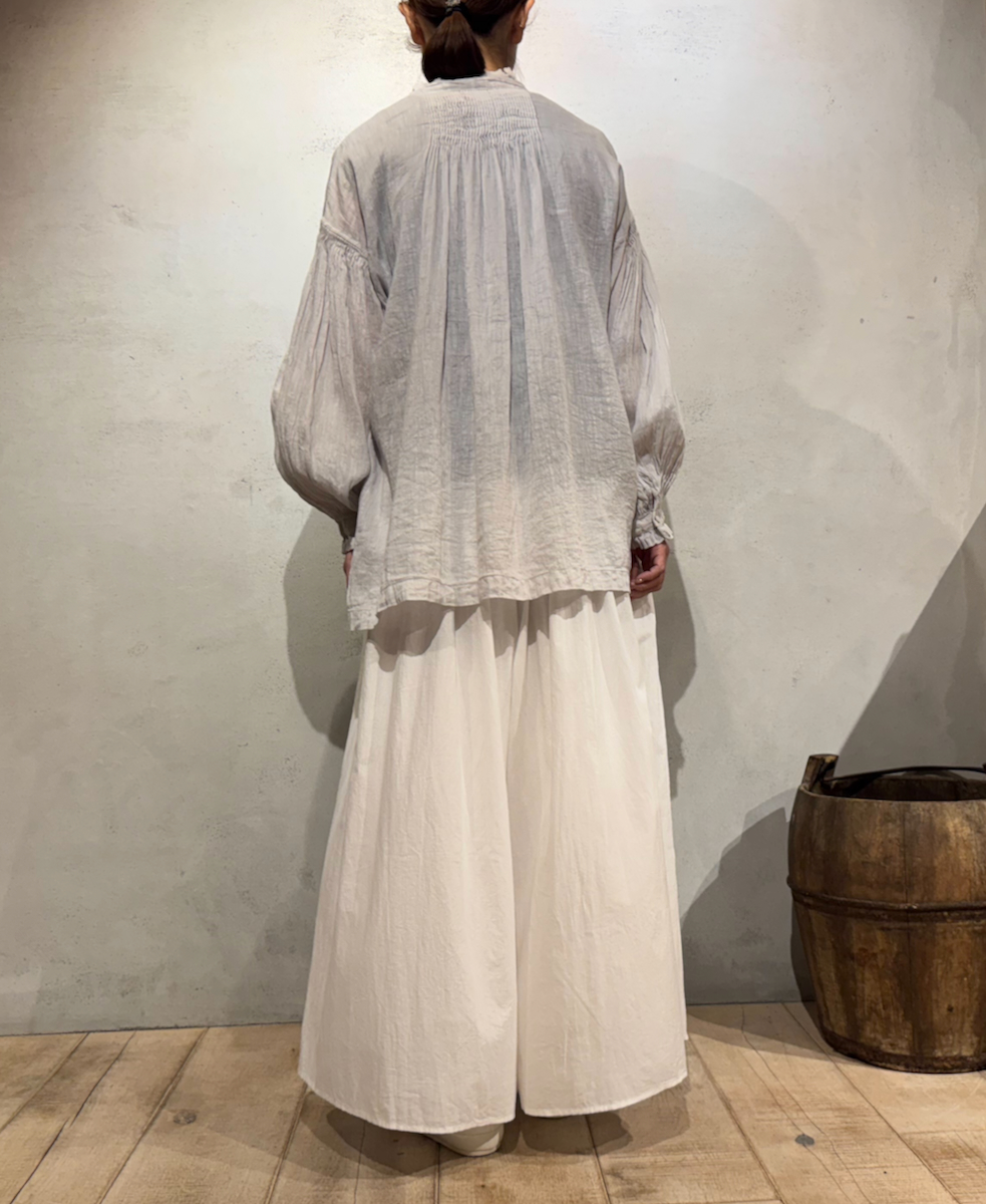 NMDS25205(キュロット) 60s ORGANIC CAMBRIC GATHERED CULOTTES