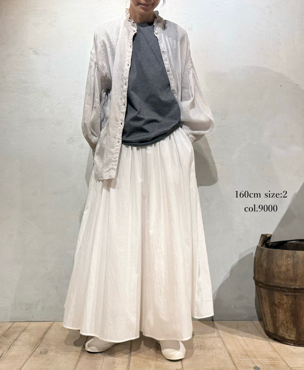 NMDS25205(キュロット) 60s ORGANIC CAMBRIC GATHERED CULOTTES