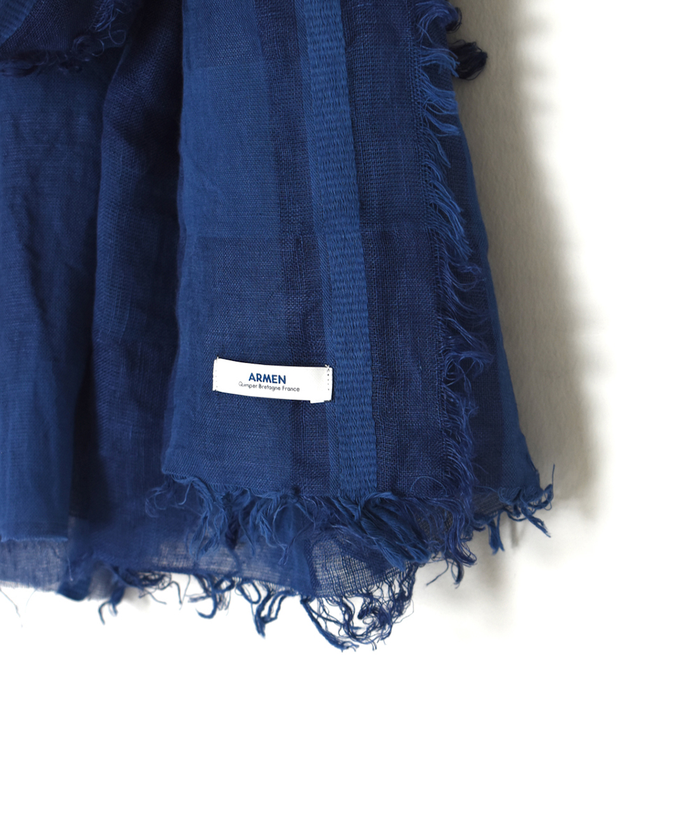 AGAM2501(ストール) LINEN/COTTON CHECK STOLE 70×180cm