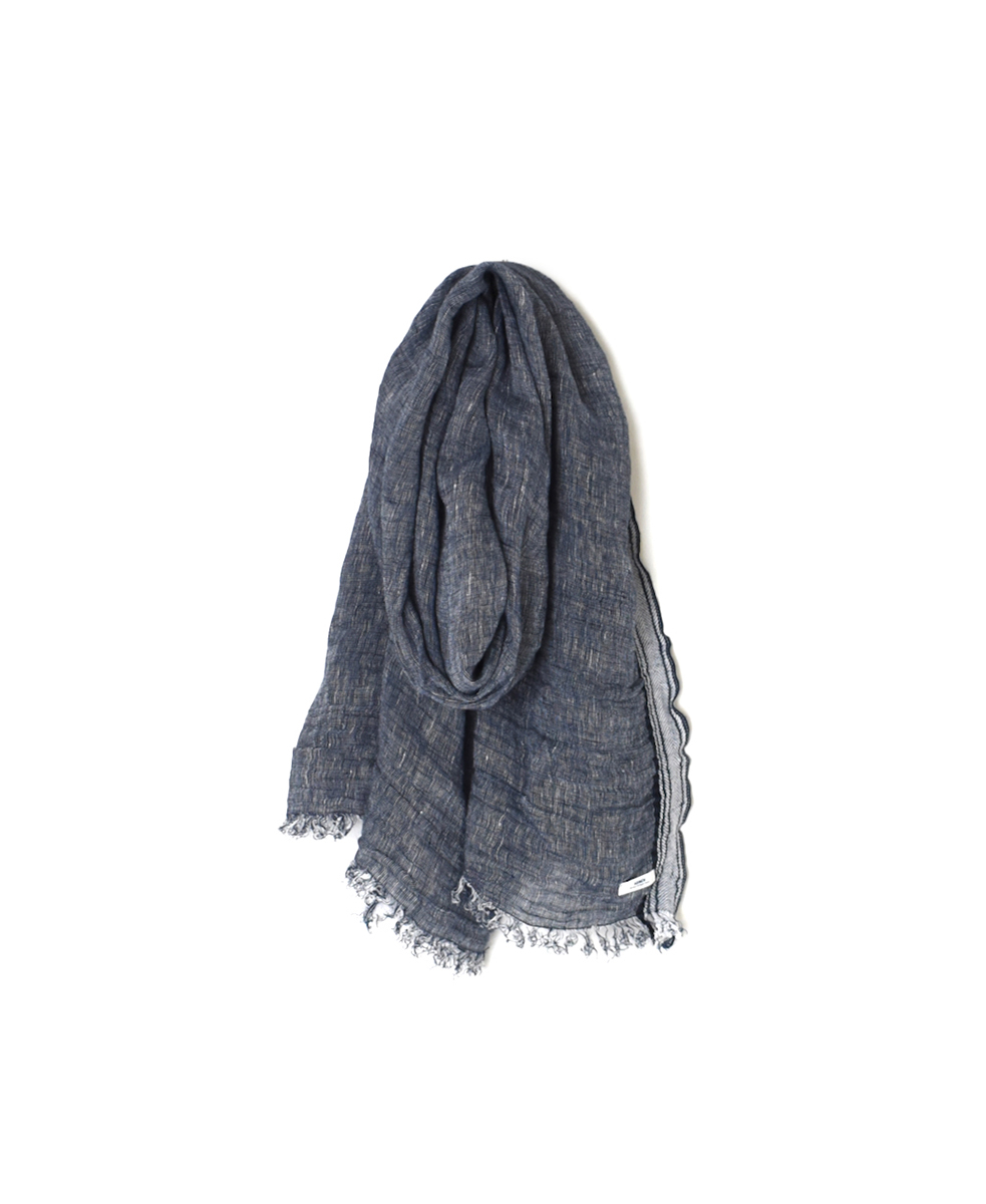 AGAM2502(ストール) LINEN/COTTON SIDE STRIPE STOLE 75×185cm