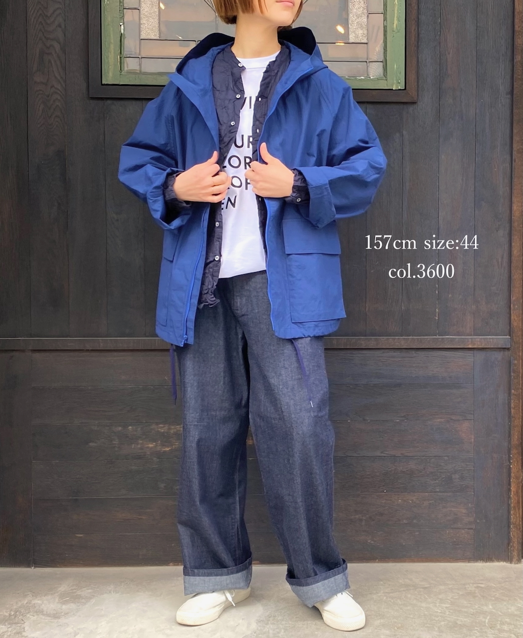 NHT2511CNC(ジャケット) NYLON/COTTON HOODED PARKA WITH GUSSETED POCKET