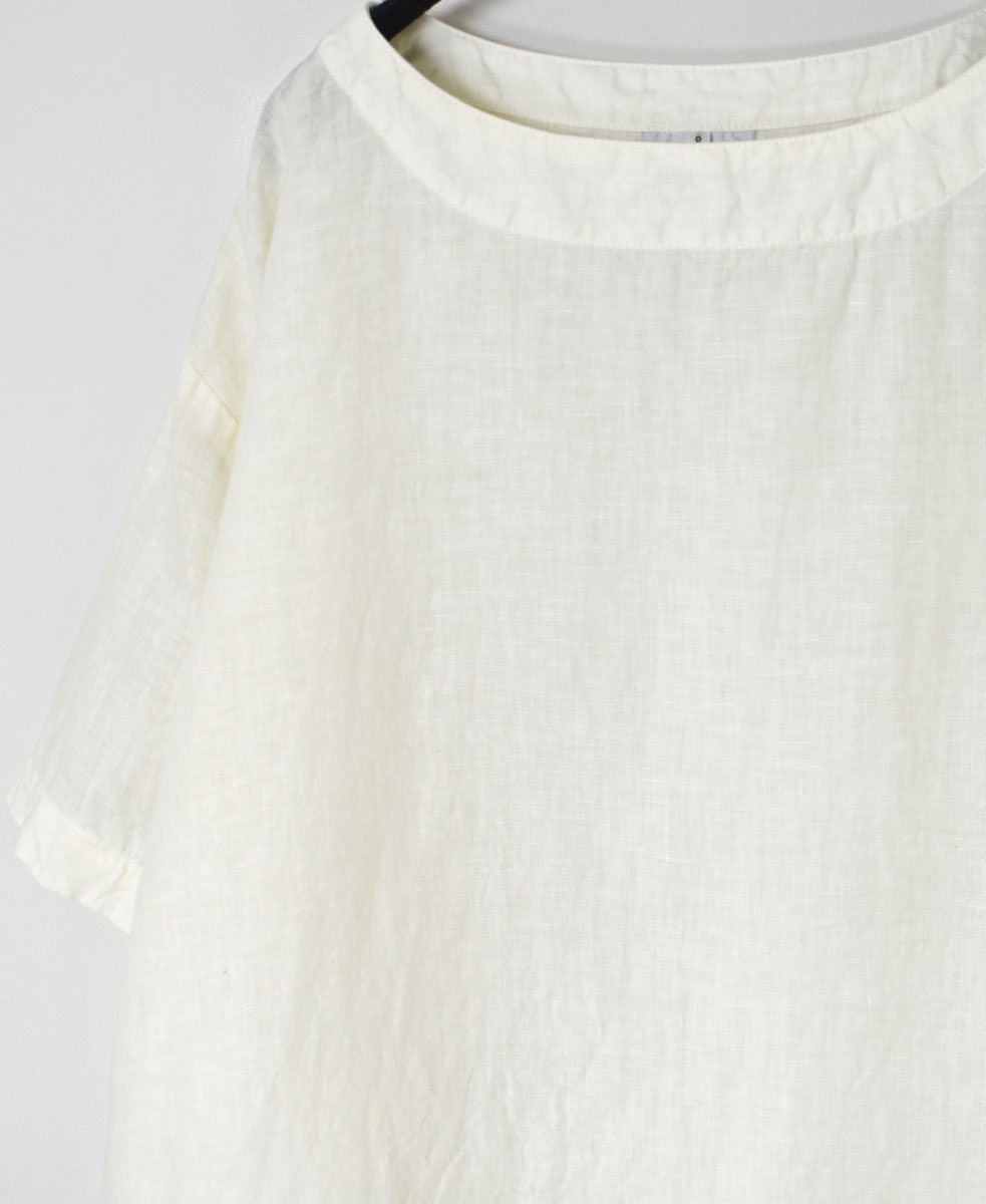 ●NAM1631LP (シャツ) LINEN PLAIN BOAT NECK S/SL SHIRT