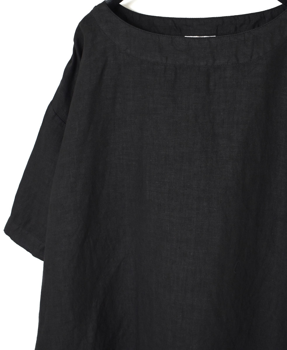 ●NAM1631LP (シャツ) LINEN PLAIN BOAT NECK S/SL SHIRT