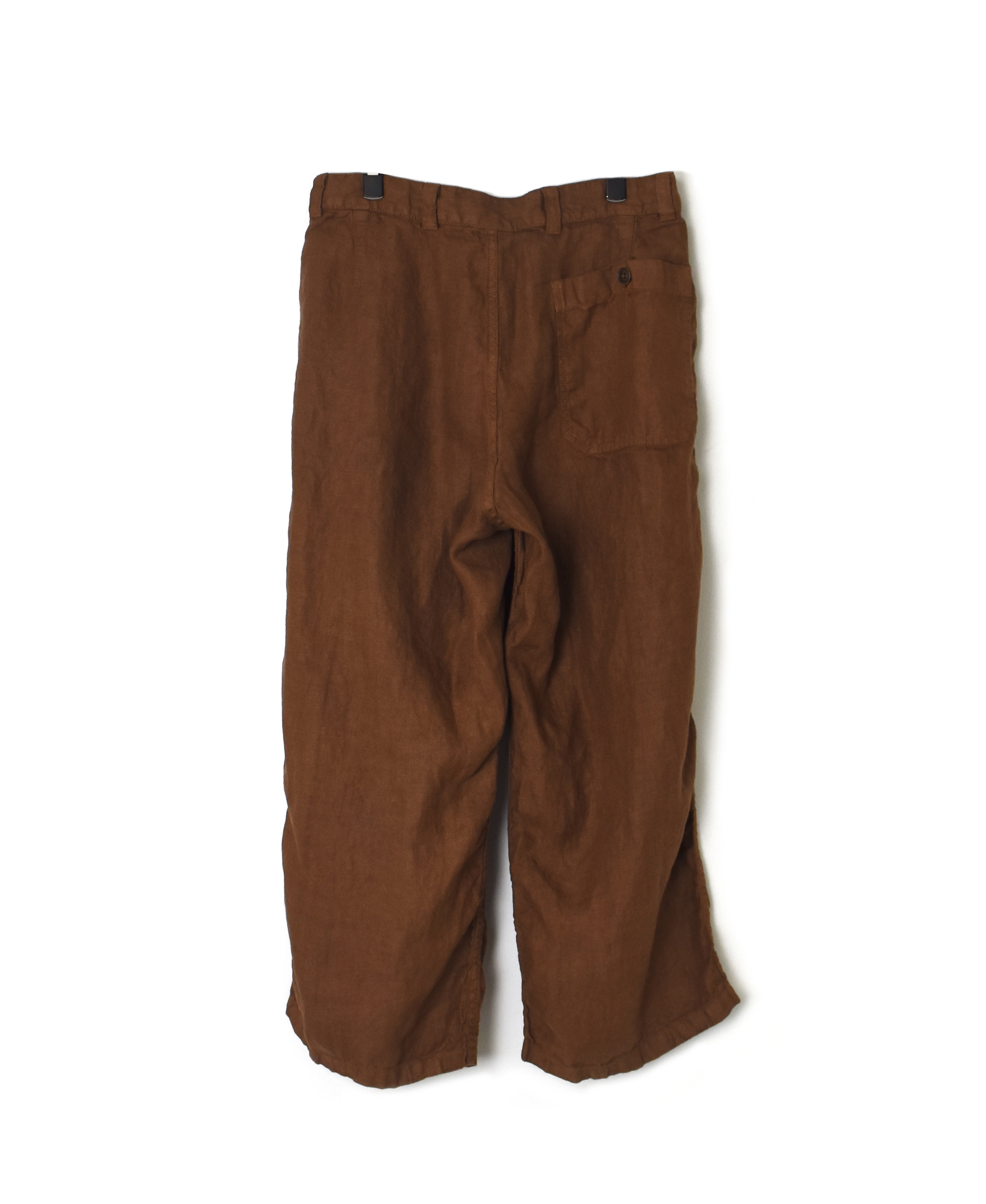 NAM1811LH (パンツ) LINEN HERRINGBONE (OVERDYE) ONE-TUCK CROPPED PANTS