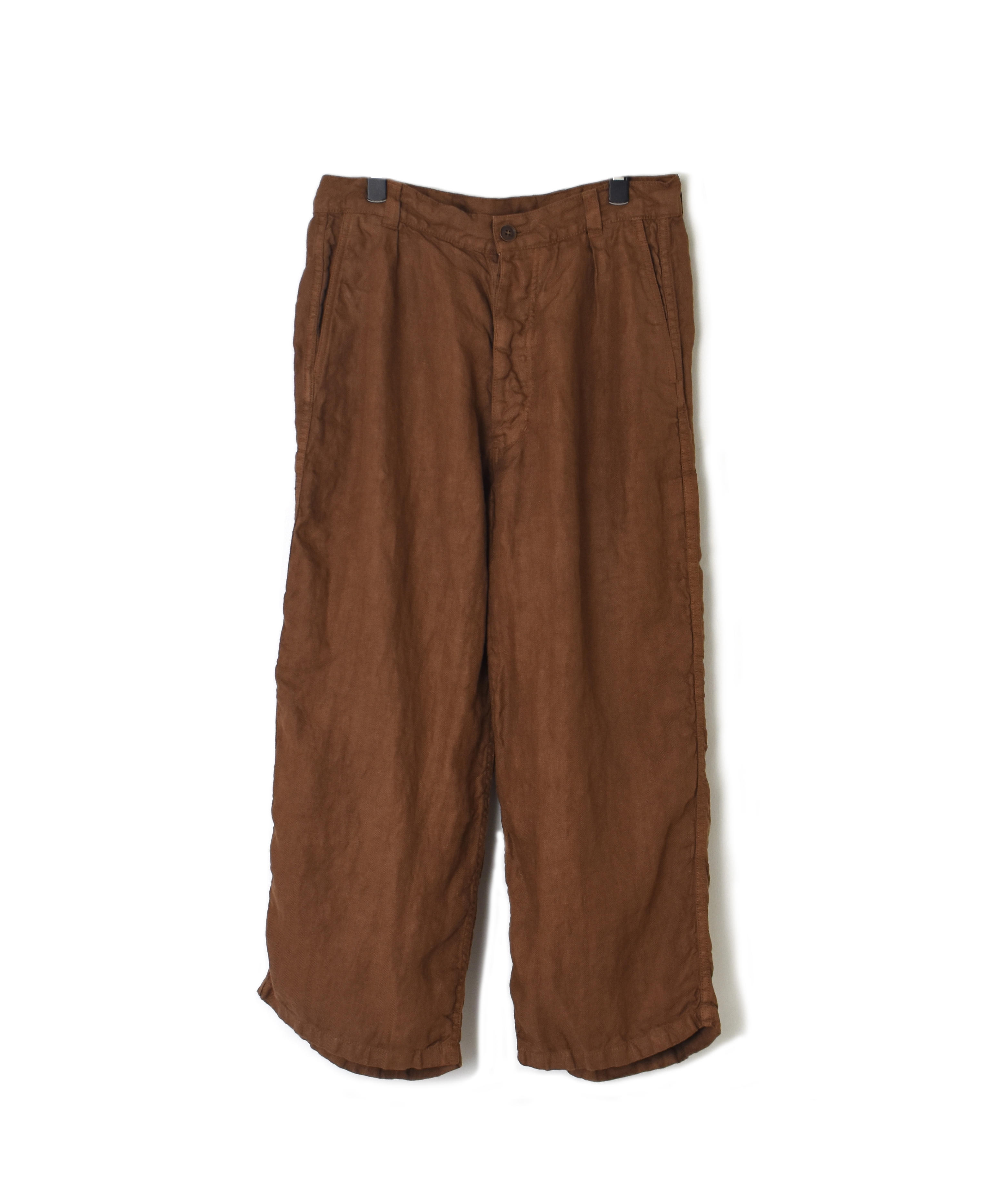 NAM1811LH (パンツ) LINEN HERRINGBONE (OVERDYE) ONE-TUCK CROPPED PANTS