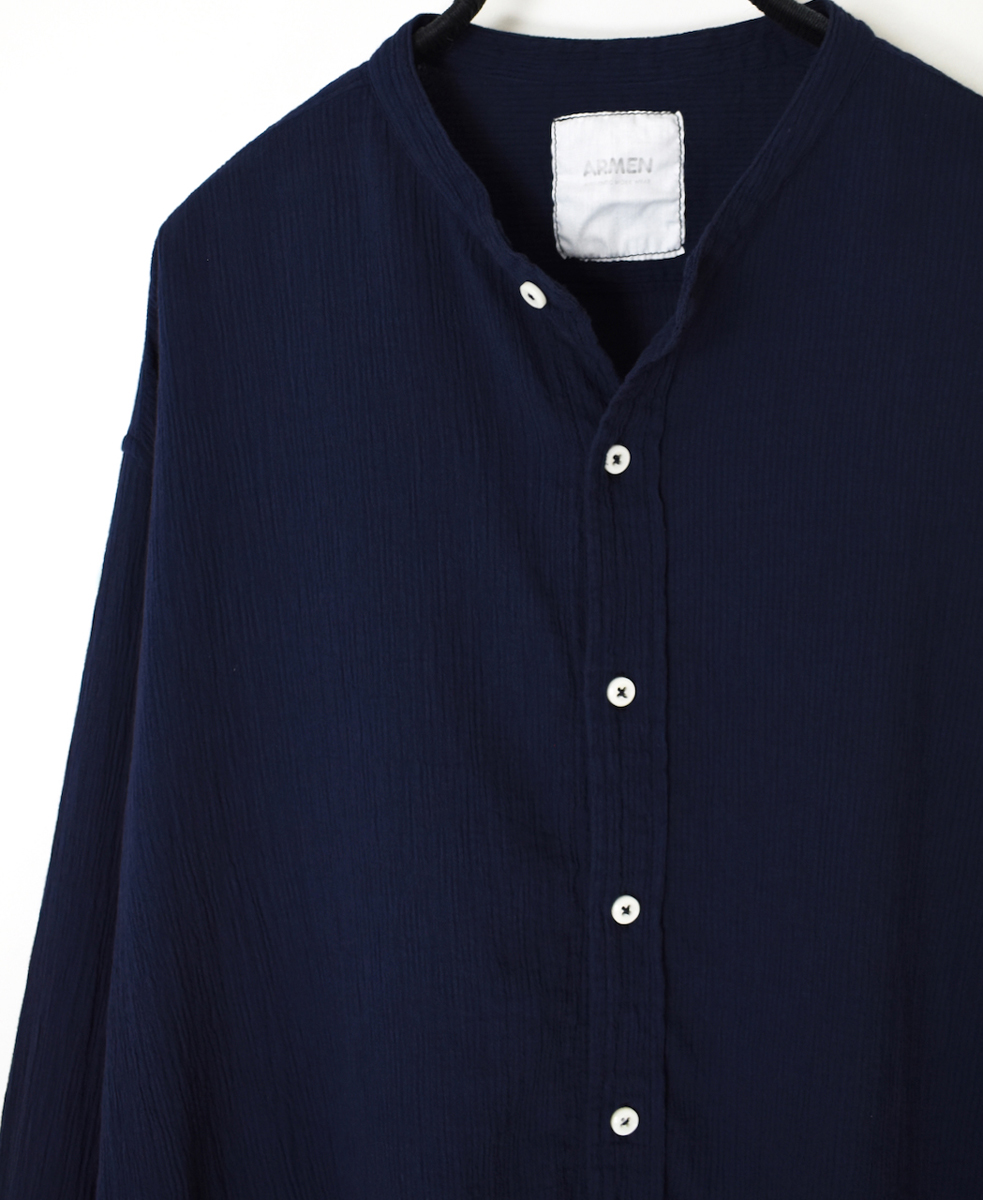 INAM2501GSD(シャツ) SINGLE GAUZE STRIPE OVERDYE UTILITY SHIRT