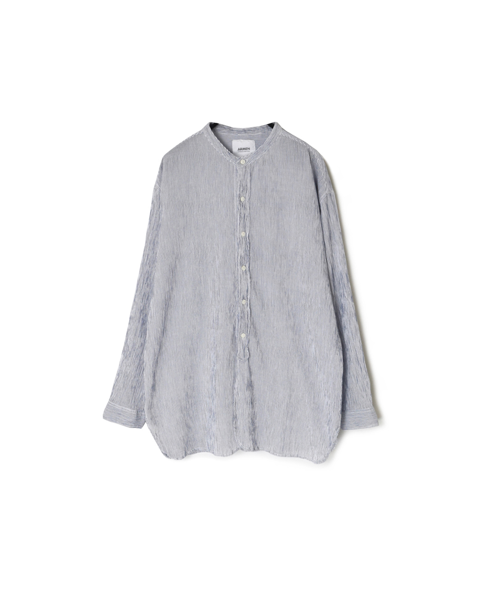 INAM2501GSD(シャツ) SINGLE GAUZE STRIPE OVERDYE UTILITY SHIRT