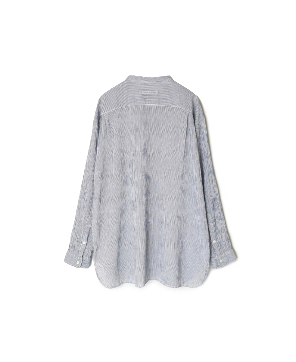 INAM2501GSD(シャツ) SINGLE GAUZE STRIPE OVERDYE UTILITY SHIRT