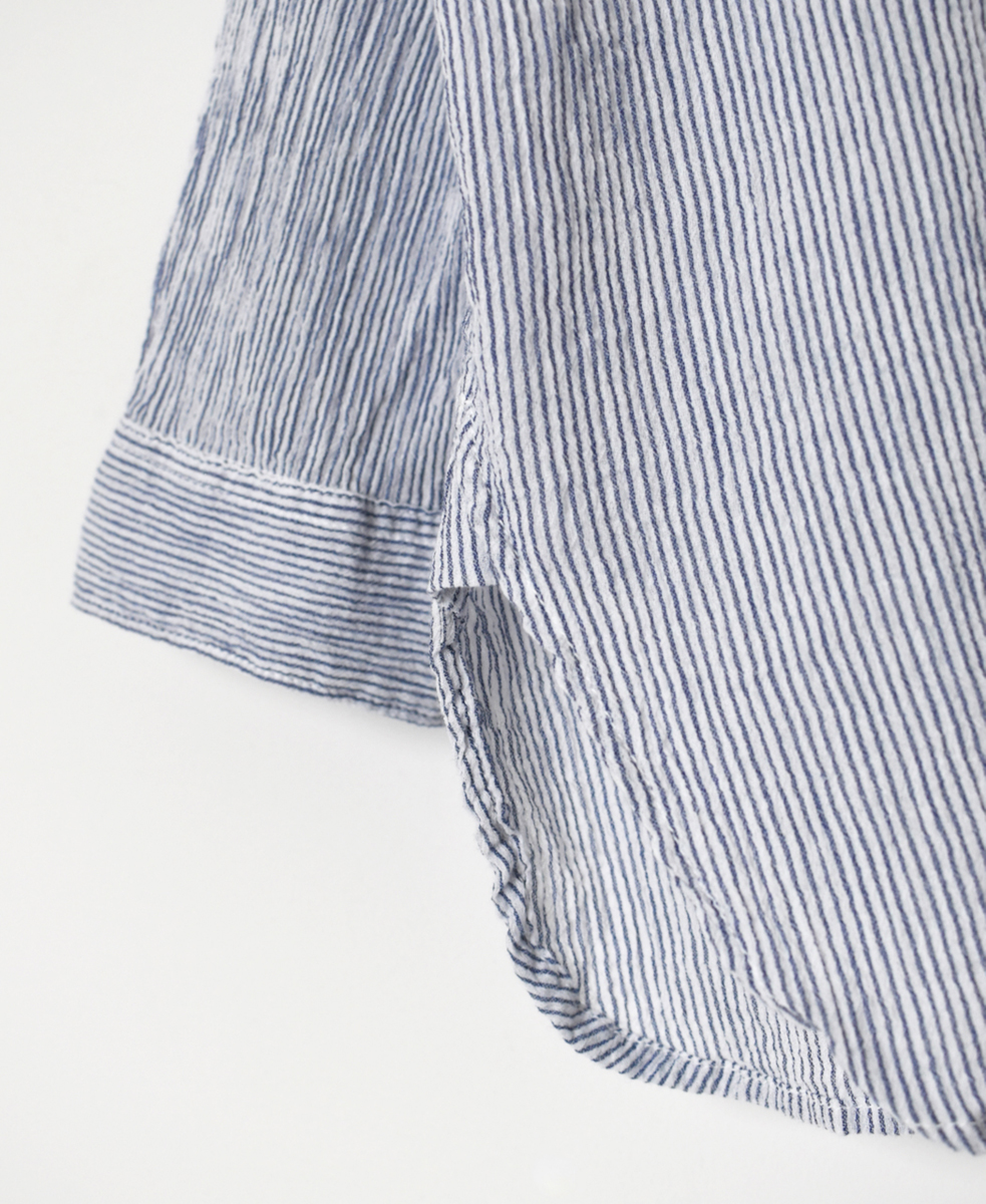 INAM2501GSD(シャツ) SINGLE GAUZE STRIPE OVERDYE UTILITY SHIRT