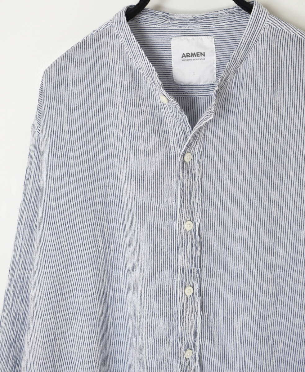 INAM2501GSD(シャツ) SINGLE GAUZE STRIPE OVERDYE UTILITY SHIRT