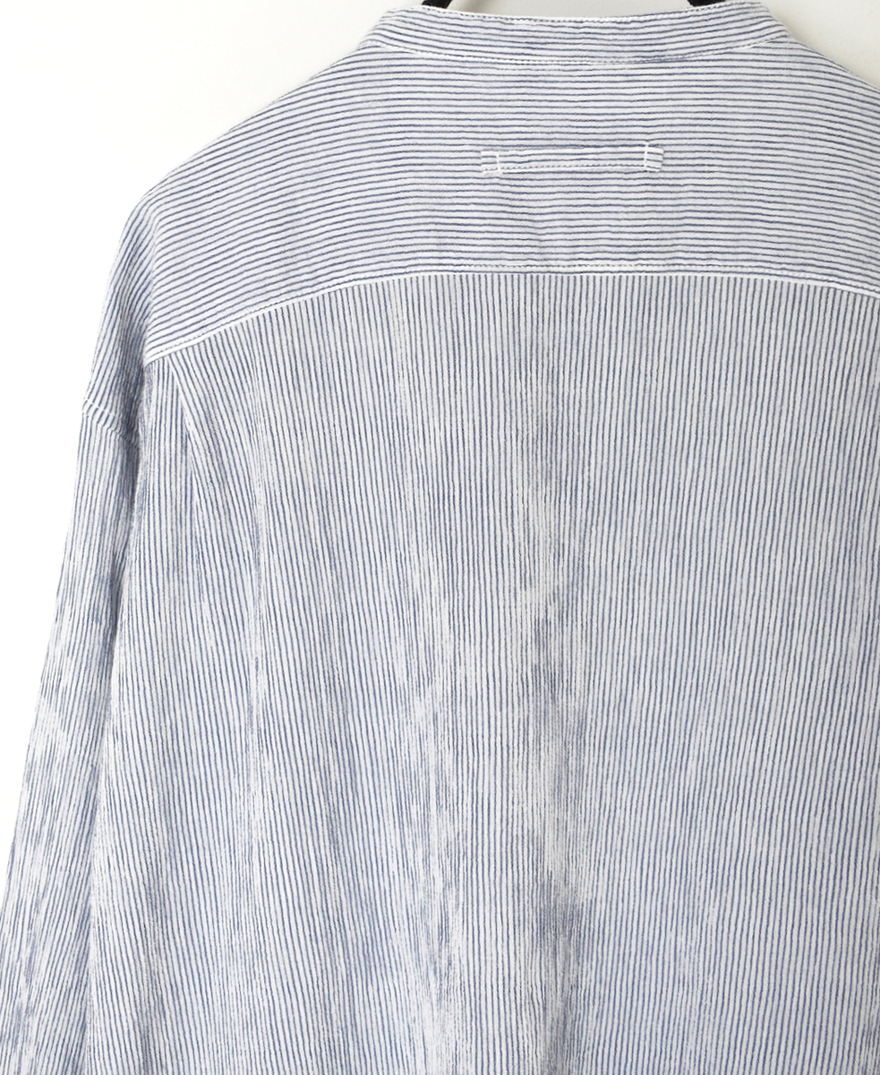 INAM2501GSD(シャツ) SINGLE GAUZE STRIPE OVERDYE UTILITY SHIRT