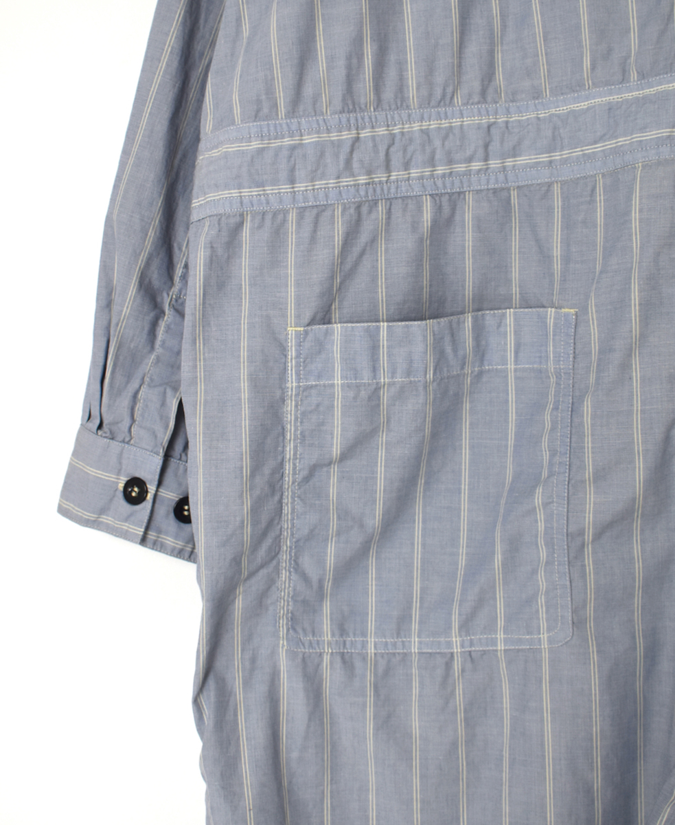 INHT2511STD(シャツ) COTTON STRIPE OVERDYE ONE-UP COLLAR OVERALLS
