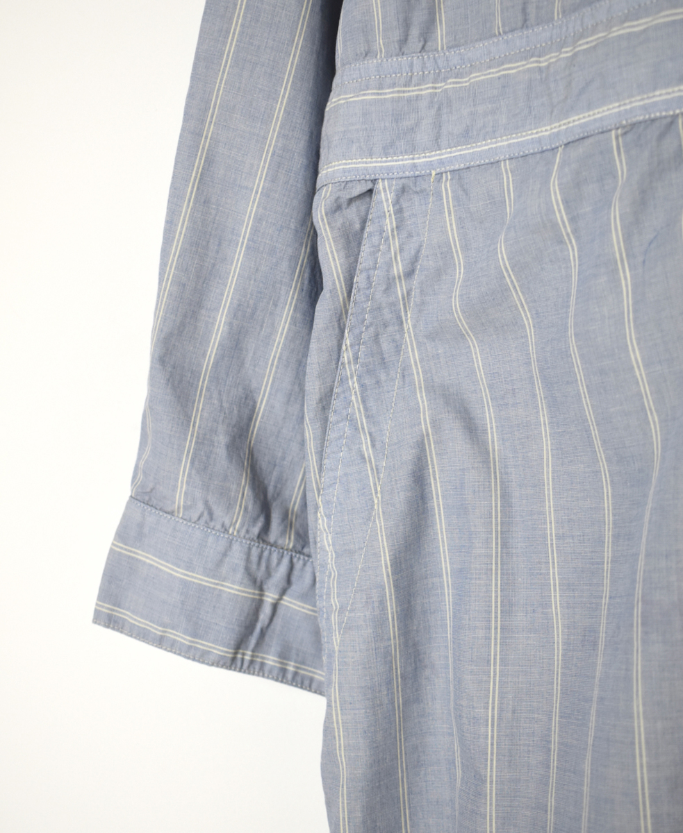 INHT2511STD(シャツ) COTTON STRIPE OVERDYE ONE-UP COLLAR OVERALLS