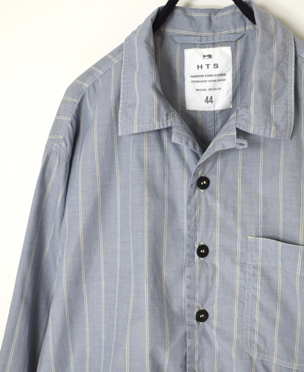INHT2511STD(シャツ) COTTON STRIPE OVERDYE ONE-UP COLLAR OVERALLS