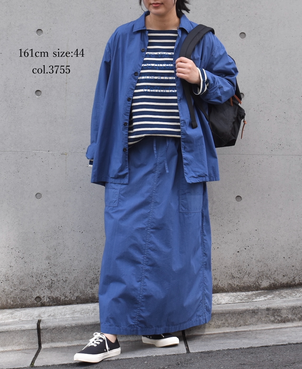 INHT2512STD(シャツ) COTTON STRIPE OVERDYE ONE-UP COLLAR SHIRT
