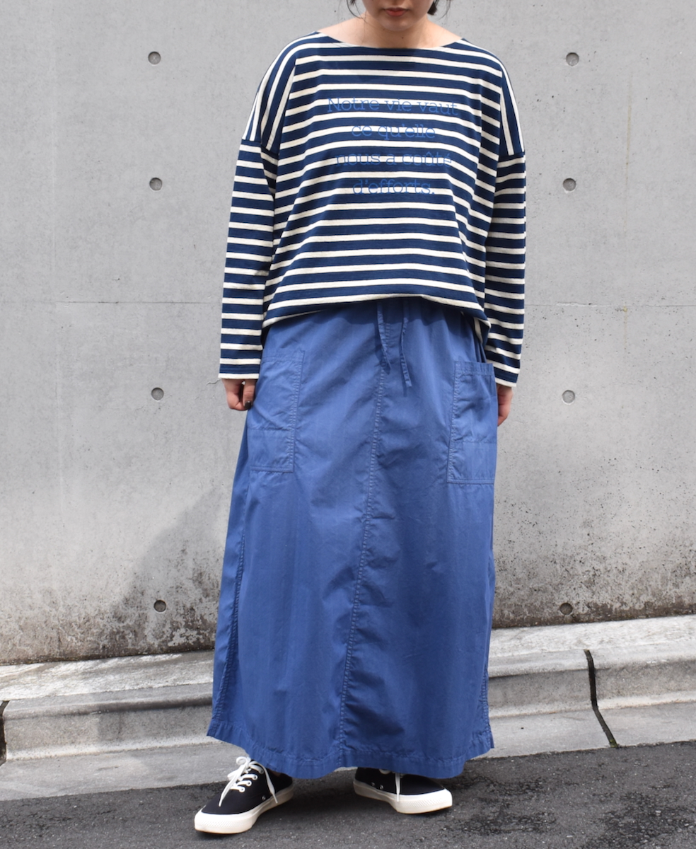 INHT2514STD(スカート) COTTON STRIPE OVERDYE EASY SKIRT