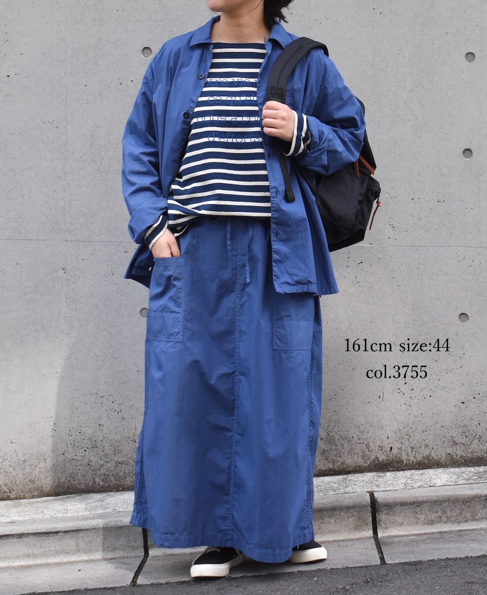 INHT2514STD(スカート) COTTON STRIPE OVERDYE EASY SKIRT