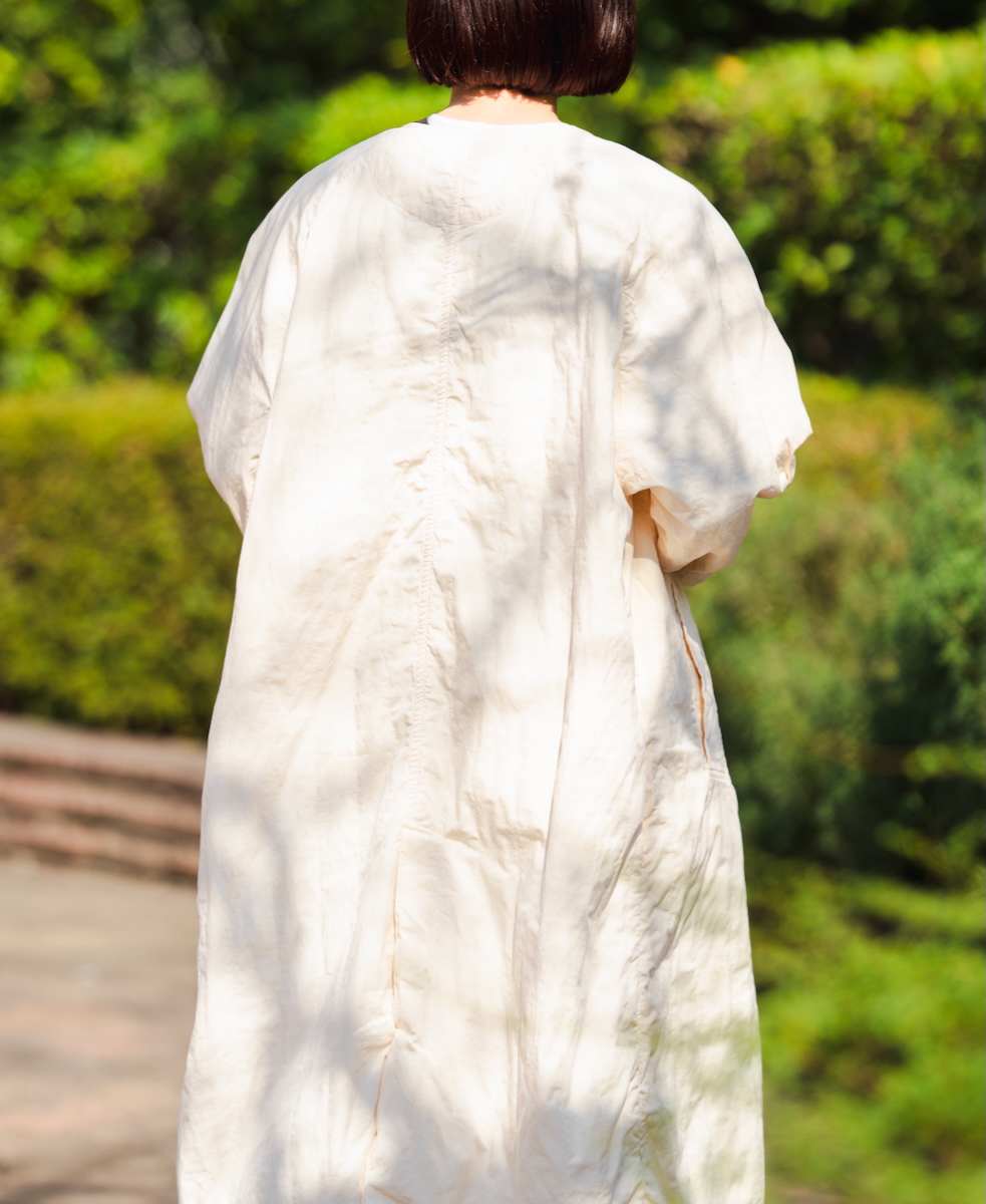 NMDS24632W(コート) 40s ORGANIC POPLIN RAGLAN COAT WITH VERTICAL STITCH