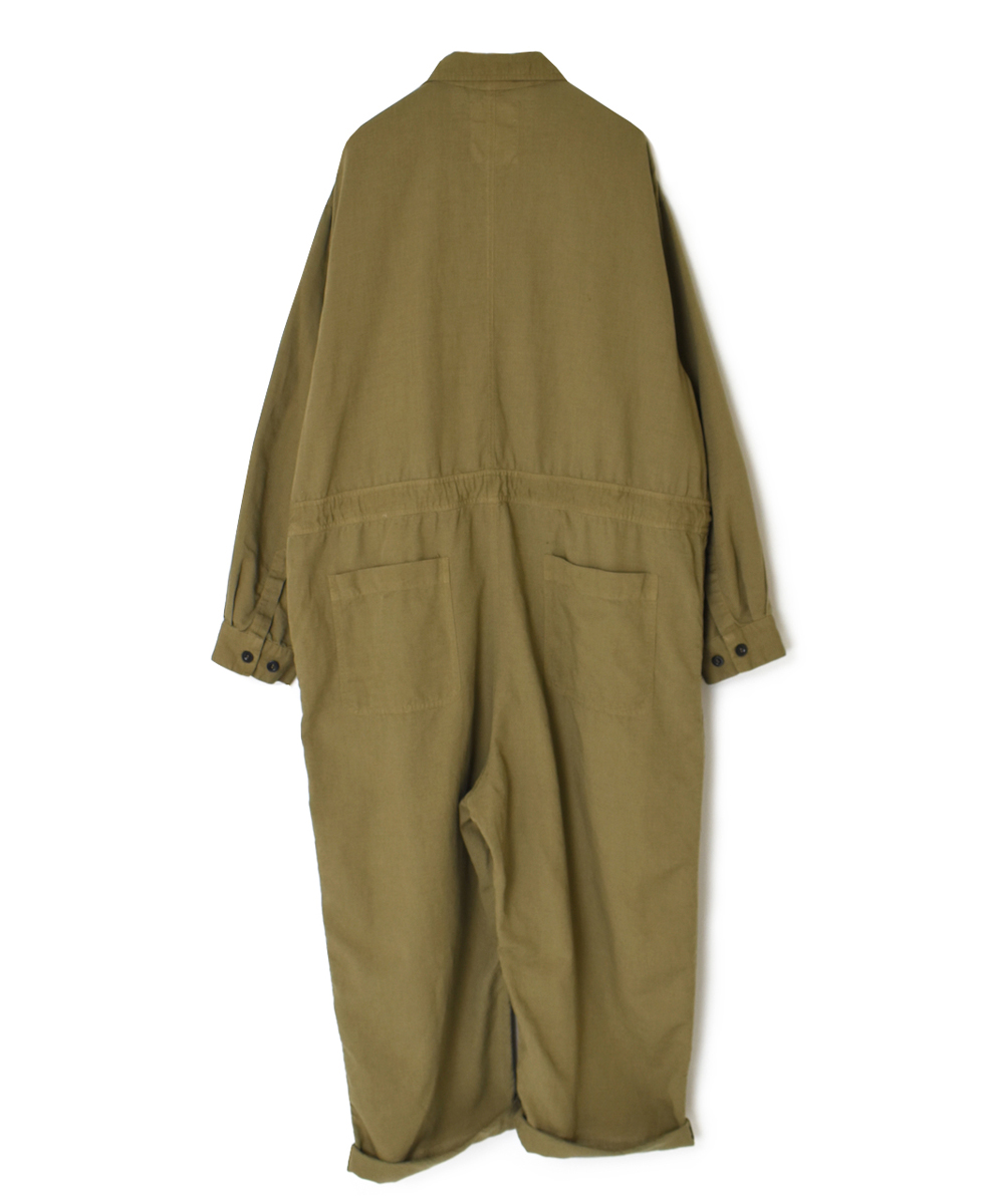 INHT2511CLD(シャツ) COTTON LINEN PLAIN OVERDYE ONE-UP COLLAR OVERALLS