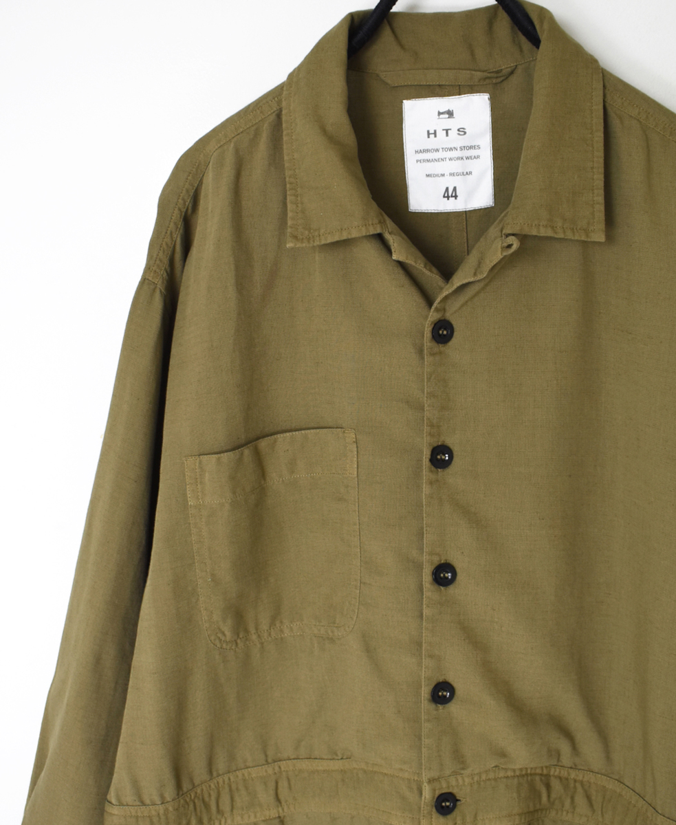 INHT2511CLD(シャツ) COTTON LINEN PLAIN OVERDYE ONE-UP COLLAR OVERALLS