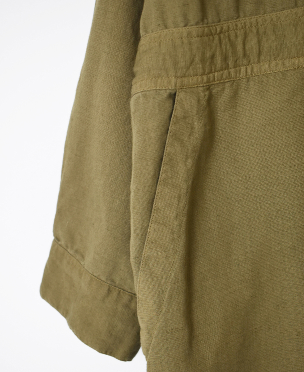 INHT2511CLD(シャツ) COTTON LINEN PLAIN OVERDYE ONE-UP COLLAR OVERALLS