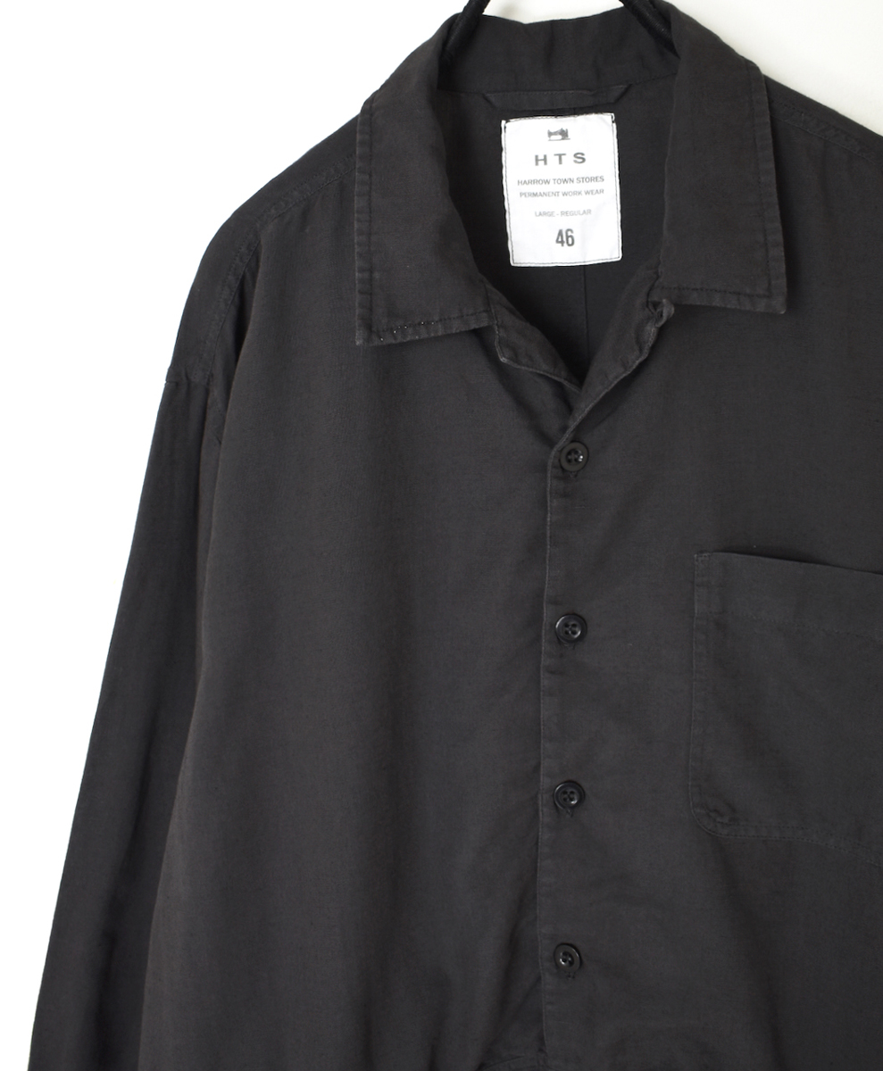 INHT2511CLD(シャツ) COTTON LINEN PLAIN OVERDYE ONE-UP COLLAR OVERALLS