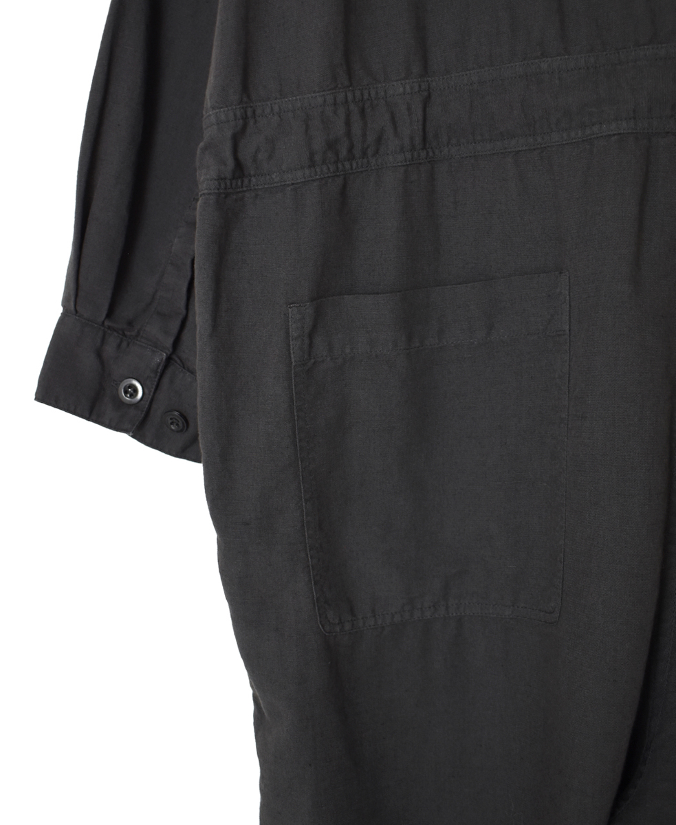 INHT2511CLD(シャツ) COTTON LINEN PLAIN OVERDYE ONE-UP COLLAR OVERALLS