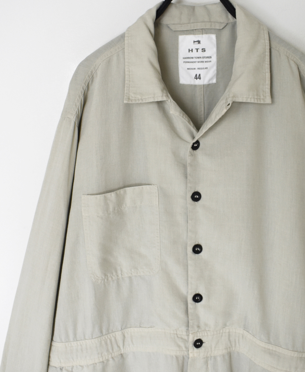 INHT2511CLD(シャツ) COTTON LINEN PLAIN OVERDYE ONE-UP COLLAR OVERALLS