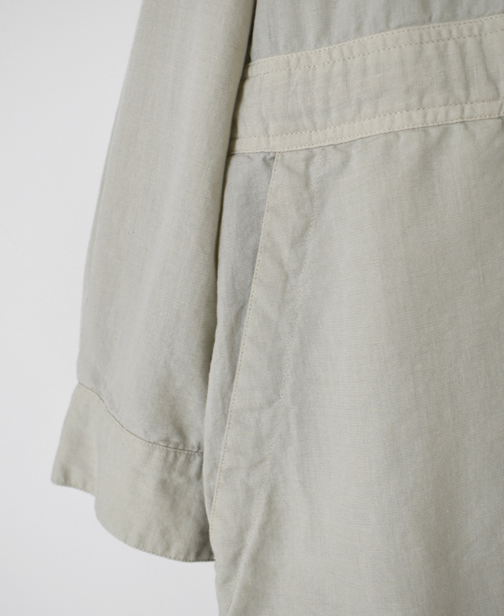 INHT2511CLD(シャツ) COTTON LINEN PLAIN OVERDYE ONE-UP COLLAR OVERALLS